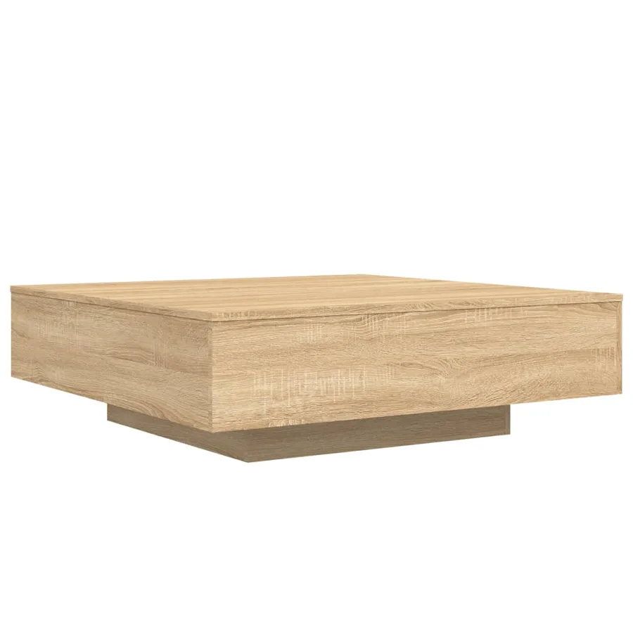 Table basse avec lumières LED chêne sonoma 100x100x31 cm - 3