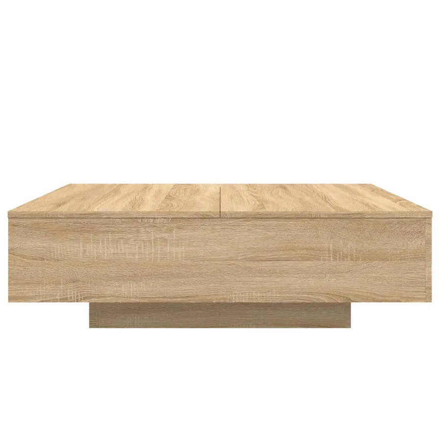 Table basse avec lumières LED chêne sonoma 100x100x31 cm - 6