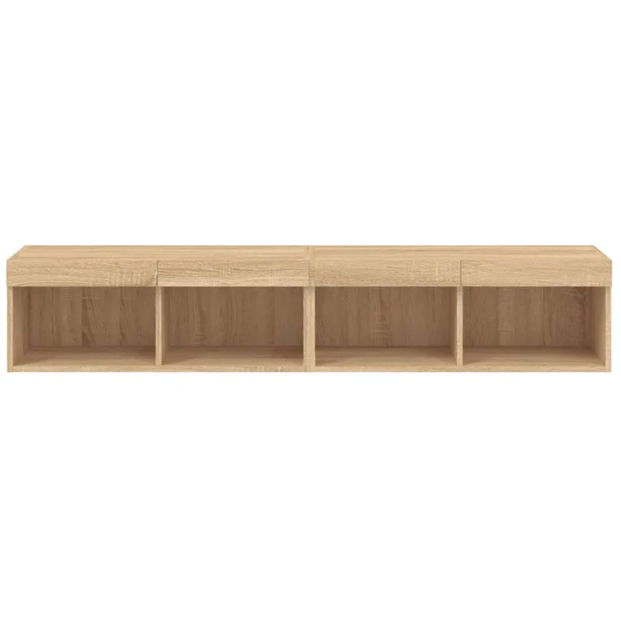 Meubles TV avec lumières LED 2 pcs chêne sonoma 80x30x30 cm - 8