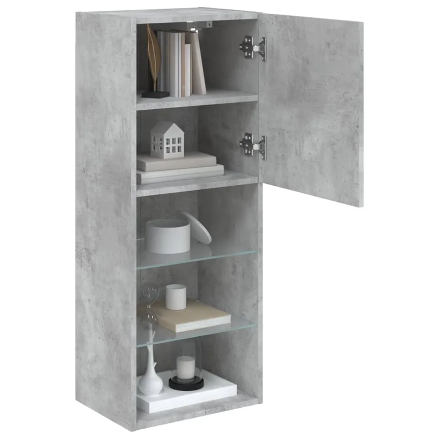 Meuble TV avec lumières LED gris béton 40,5x30x102 cm - 6