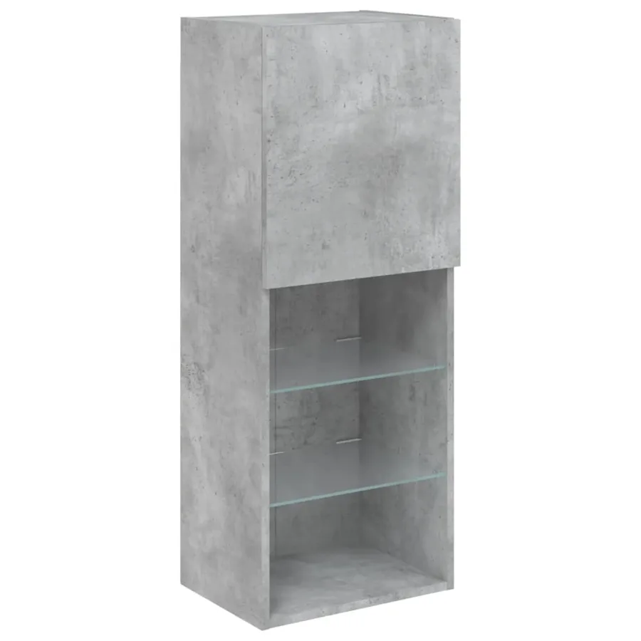 Meuble TV avec lumières LED gris béton 40,5x30x102 cm - 7