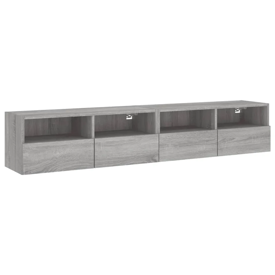 Meubles TV muraux 2pcs sonoma gris 80x30x30cm bois d'ingénierie - 2