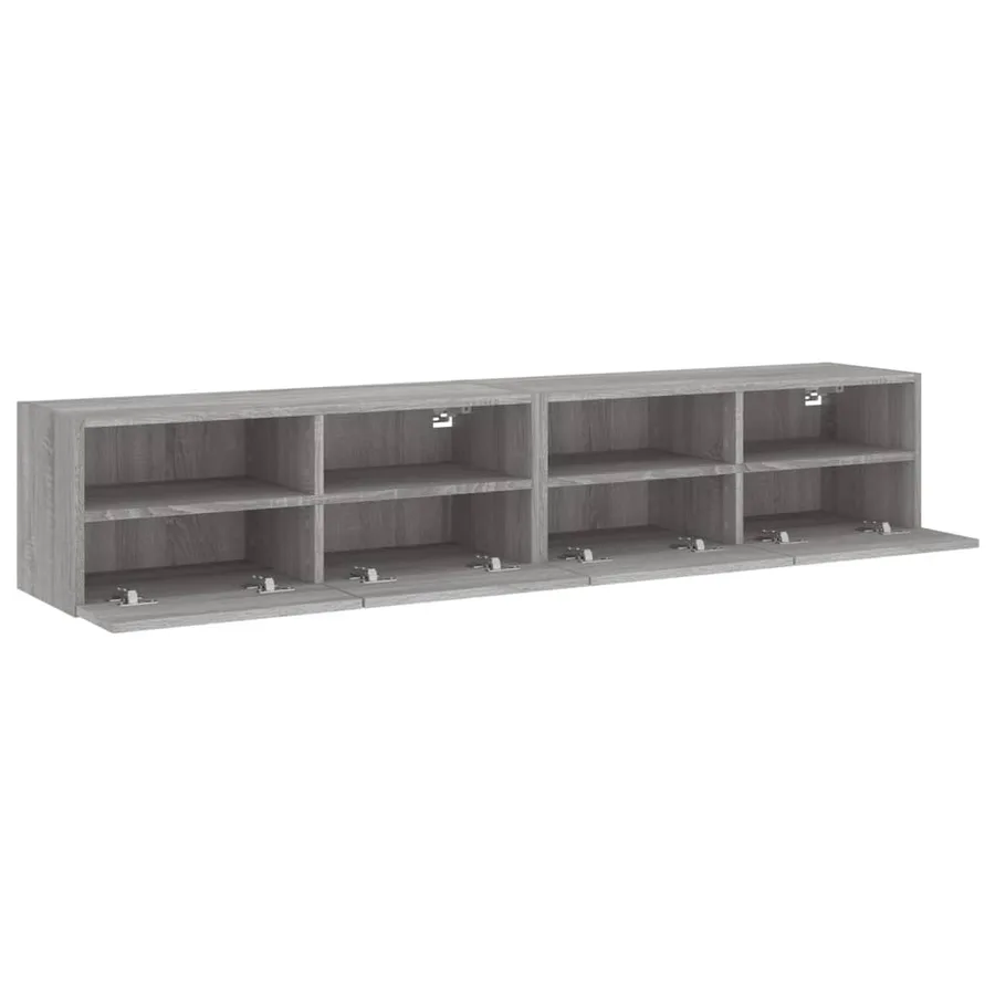 Meubles TV muraux 2pcs sonoma gris 80x30x30cm bois d'ingénierie - 7