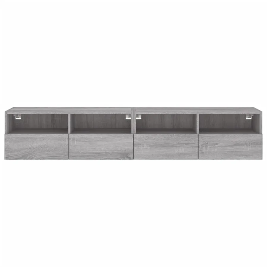 Meubles TV muraux 2pcs sonoma gris 80x30x30cm bois d'ingénierie - 8