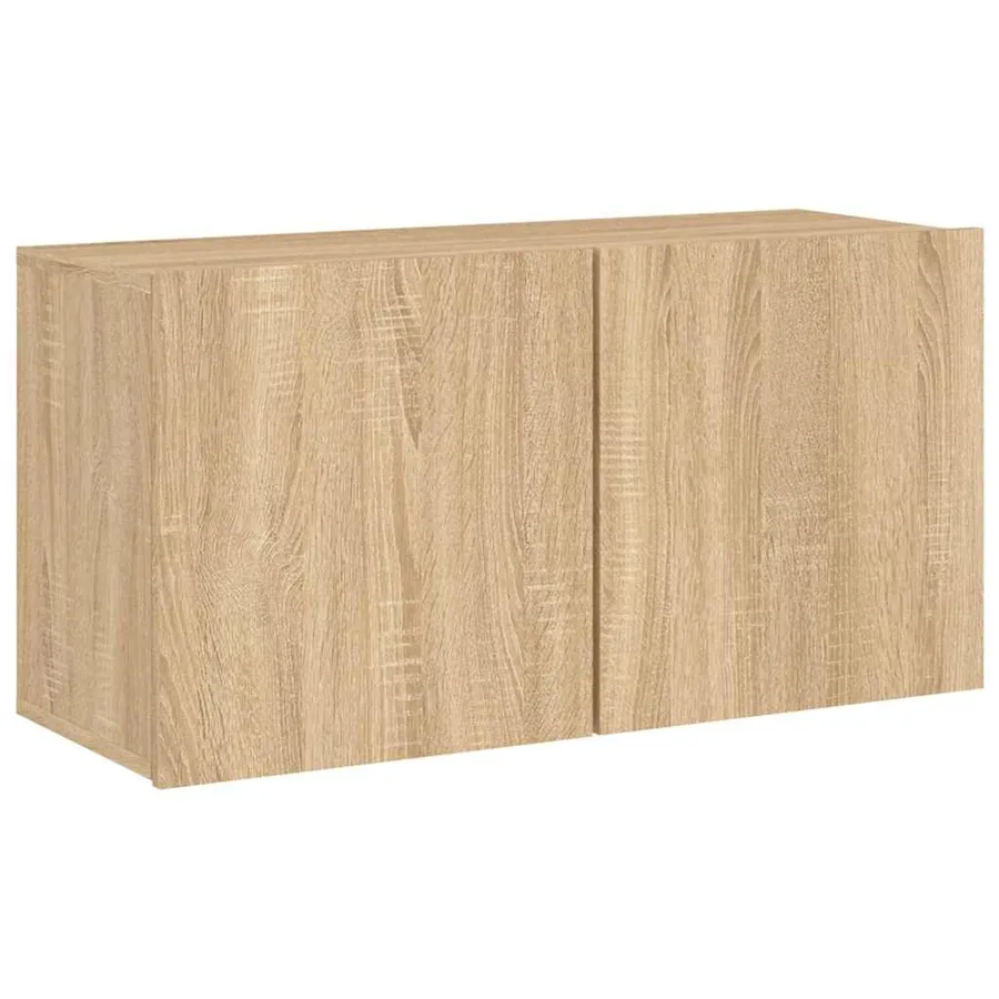 Meuble TV mural chêne sonoma 80x30x41 cm - 2