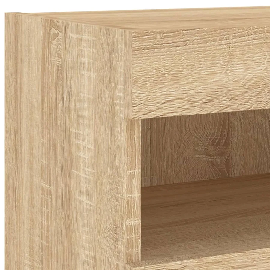 Meubles TV muraux lumières LED 2 pcs chêne sonoma 80x30x40 cm - 12