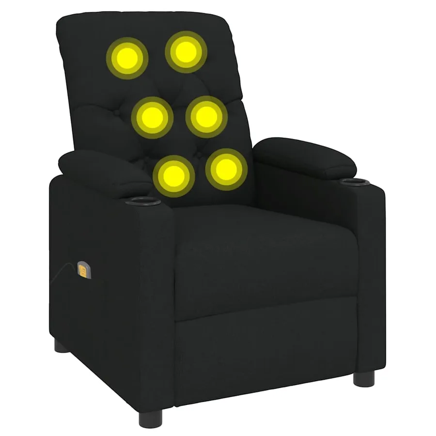Fauteuil de massage Noir Tissu - 2