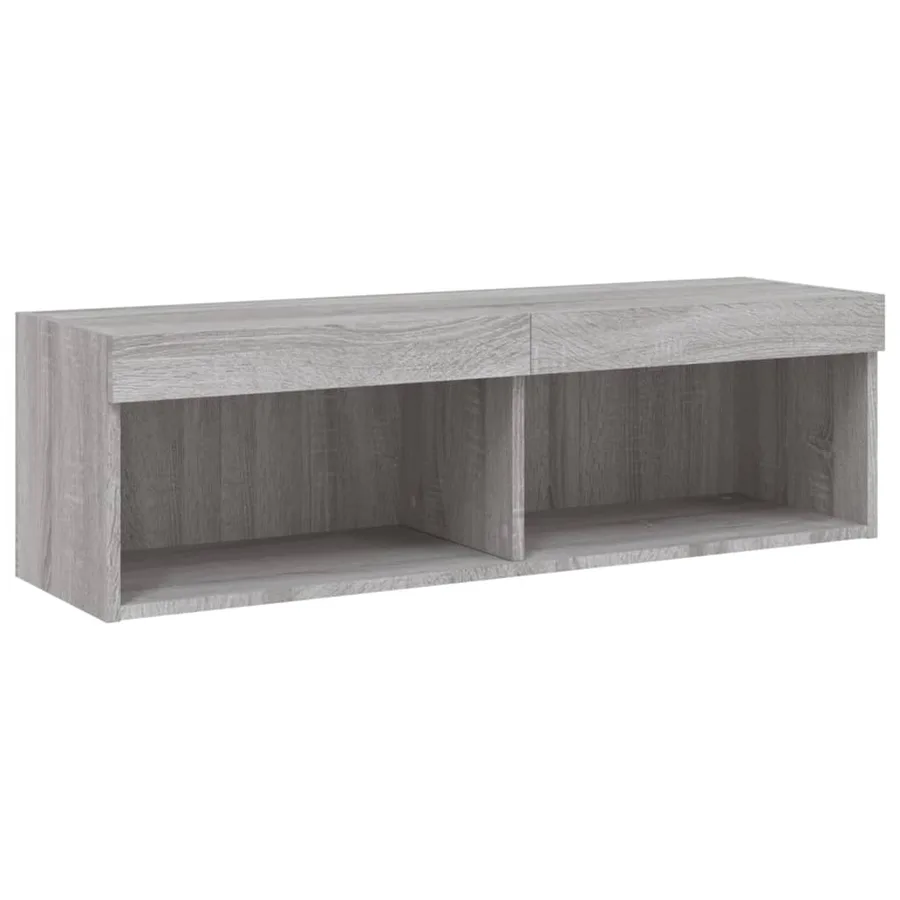 Meuble TV avec lumières LED sonoma gris 100x30x30 cm - 9