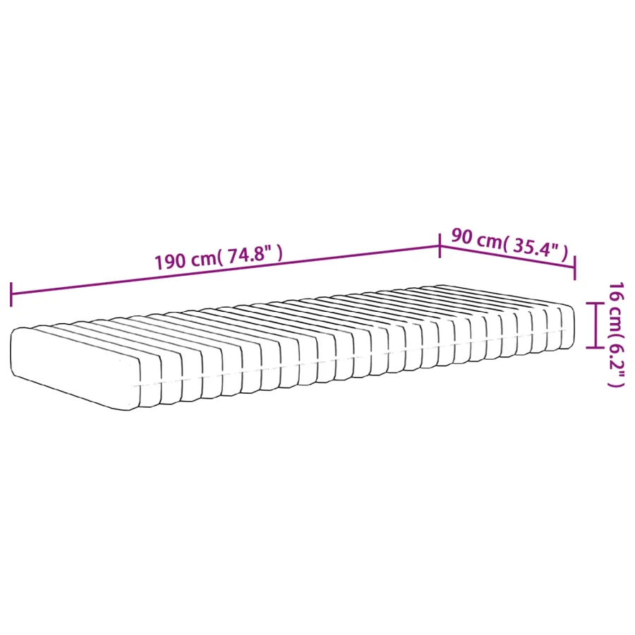 Matelas en mousse moyennement doux 90x190 cm - 9