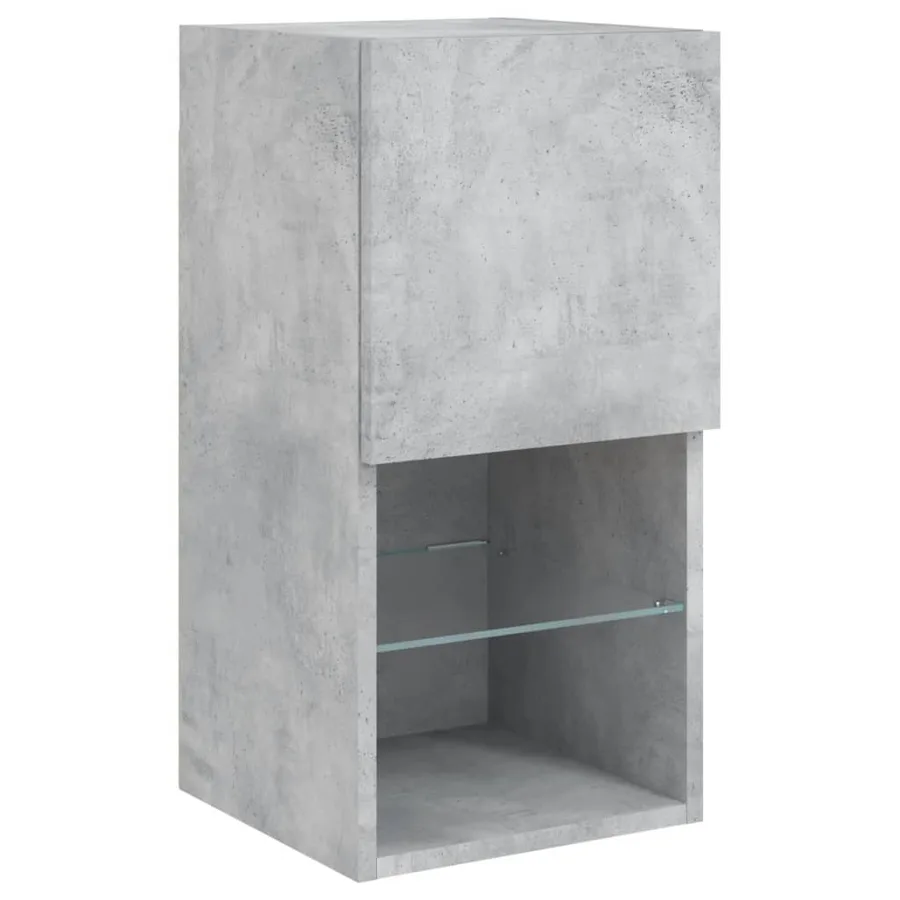 Meubles TV avec lumières LED 2 pcs gris béton 30,5x30x60 cm - 7