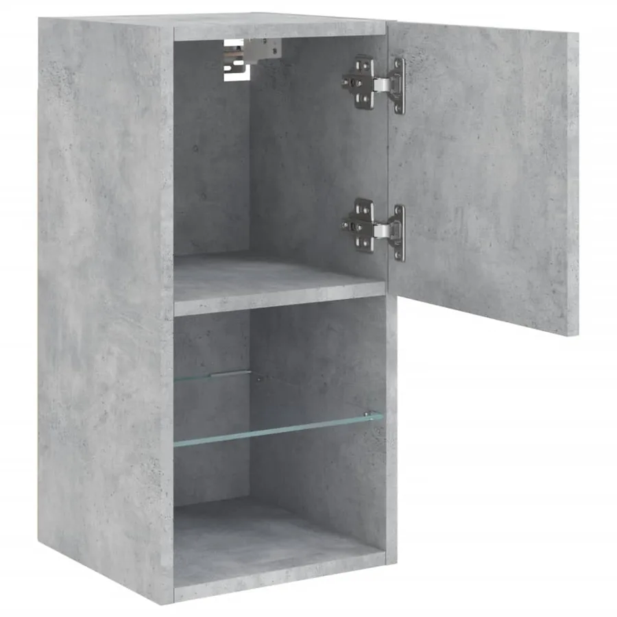 Meubles TV avec lumières LED 2 pcs gris béton 30,5x30x60 cm - 8