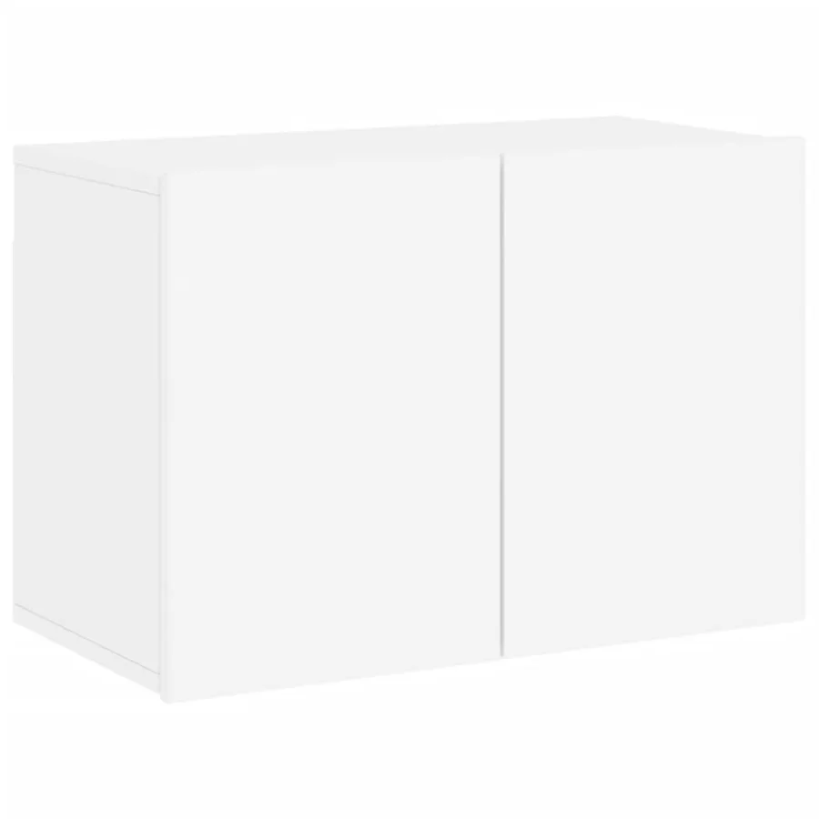 Unités murales TV 5 pcs blanc bois d'ingénierie - 8