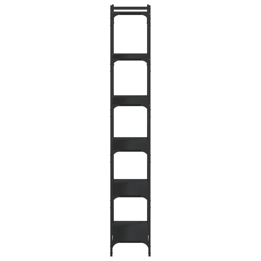 Bibliothèque 6 niveaux noir 80x30x188 cm bois d'ingénierie - 5