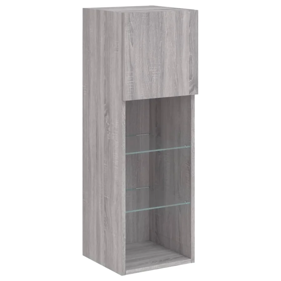 Unités murales TV avec LED 6 pcs gris sonoma bois d'ingénierie - 8
