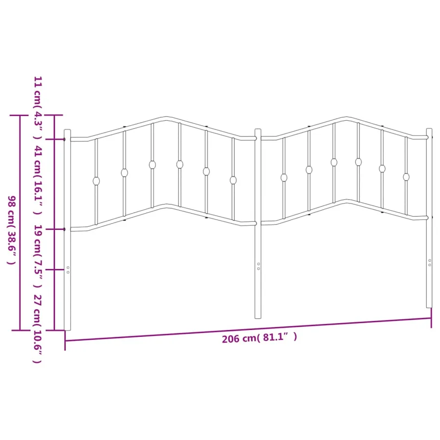 Tête de lit de remplacement métal blanc 200 cm - 6