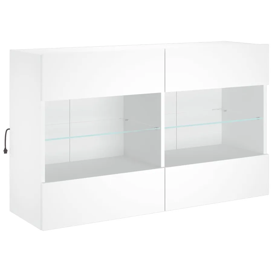 Ensemble de meubles TV muraux 6 pcs avec lumières LED blanc - 8