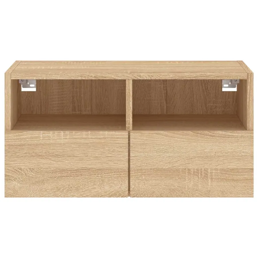 Meuble TV mural chêne sonoma 60x30x30 cm bois d'ingénierie - 8