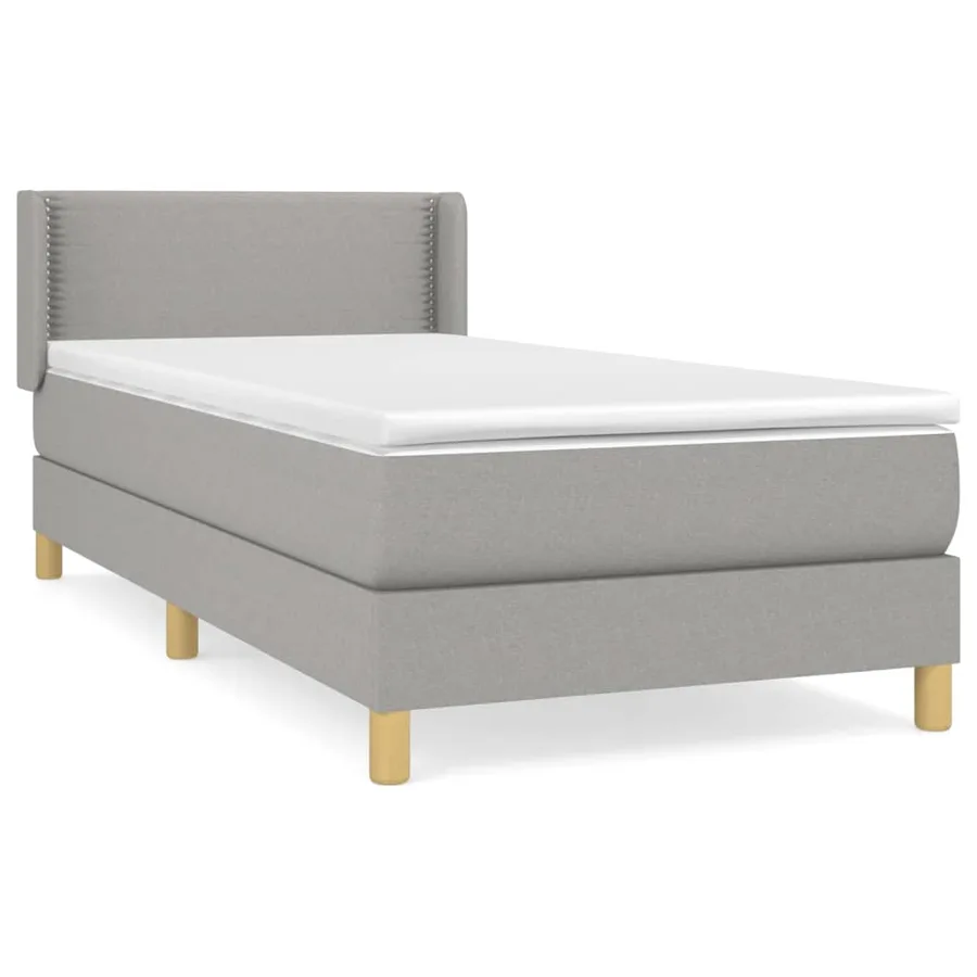 Sommier à lattes de lit avec matelas Gris clair 80x200 cm Tissu - 2
