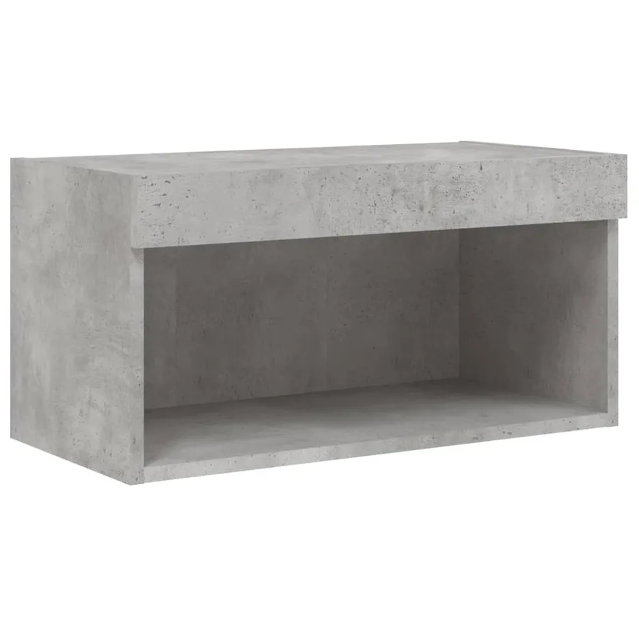 Meuble TV avec lumières LED gris béton 60x30x30 cm - 7