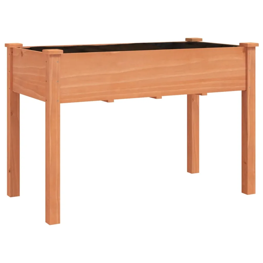 Jardinière sur roues avec doublure brun 118x59x80 cm bois sapin - 3