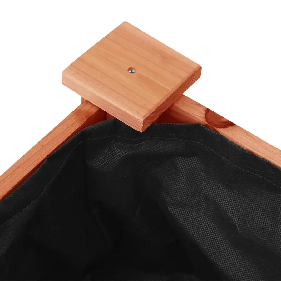 Jardinière sur roues avec doublure brun 118x59x80 cm bois sapin - 5