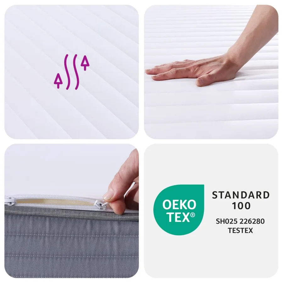 Matelas en mousse moyennement doux 80x200 cm - 8