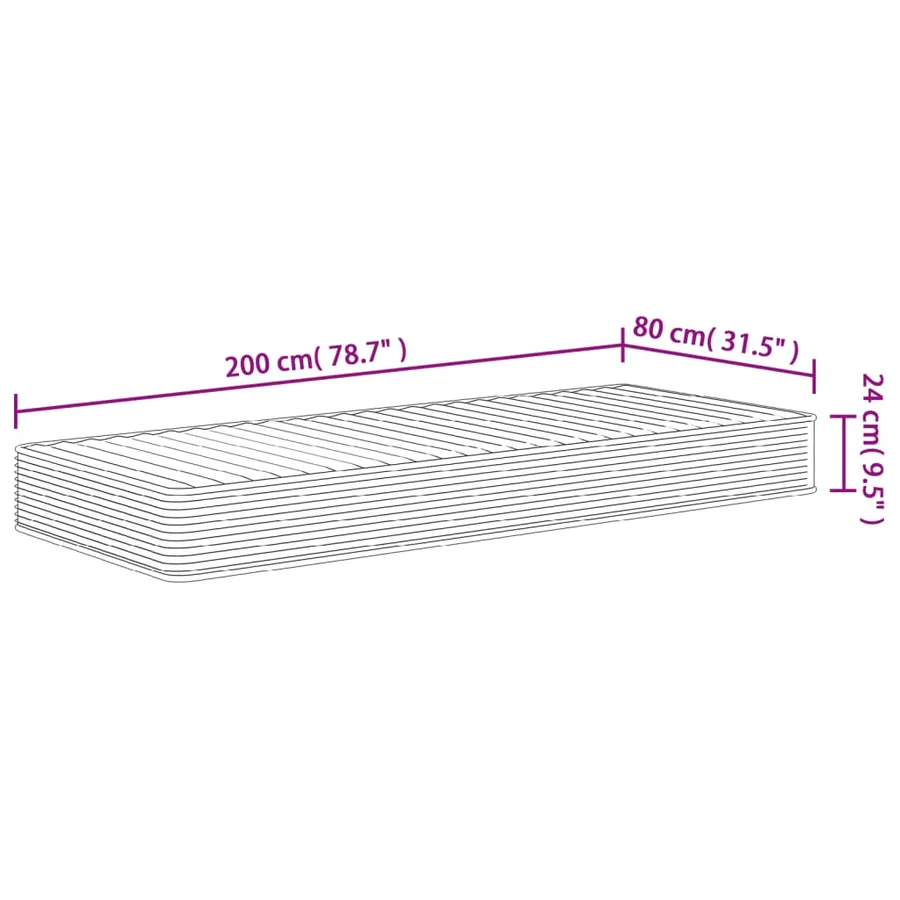 Matelas en mousse moyennement doux 80x200 cm - 9