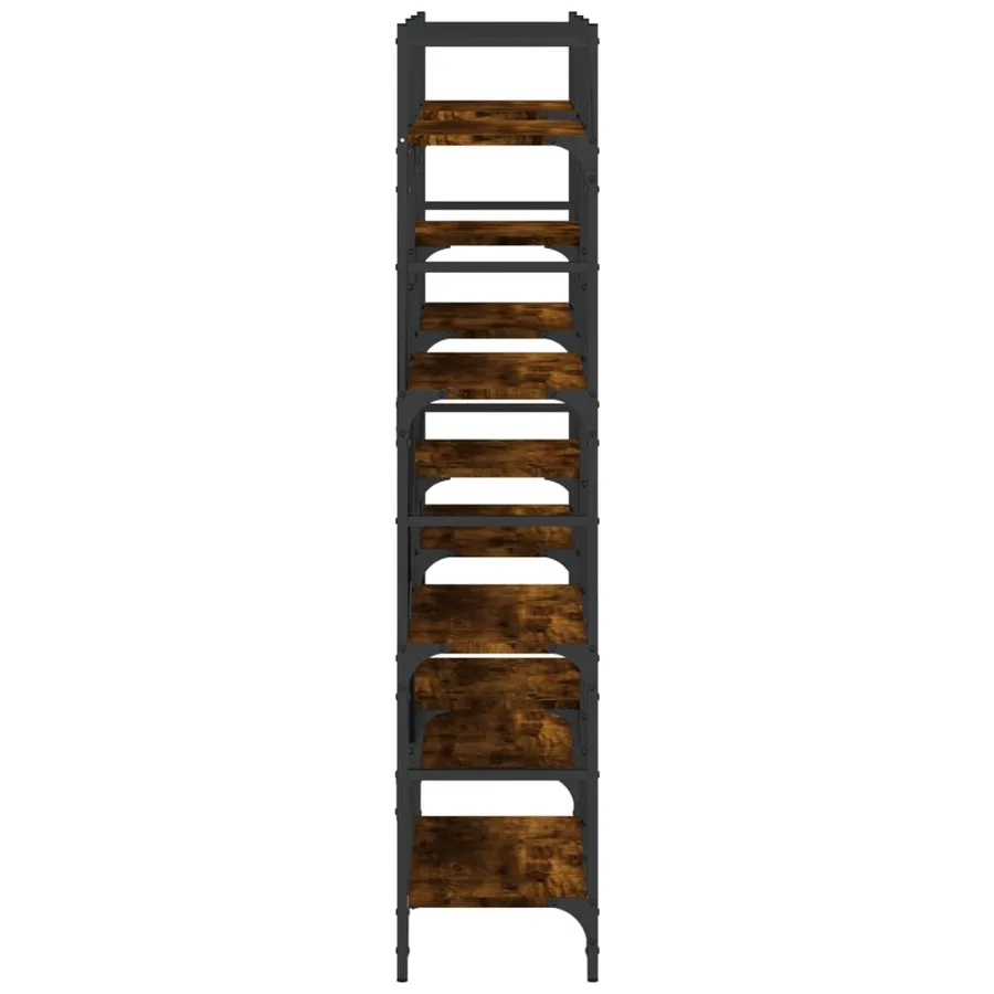 Bibliothèque chêne fumé 160x28,5x136,5 cm bois d'ingénierie - 6