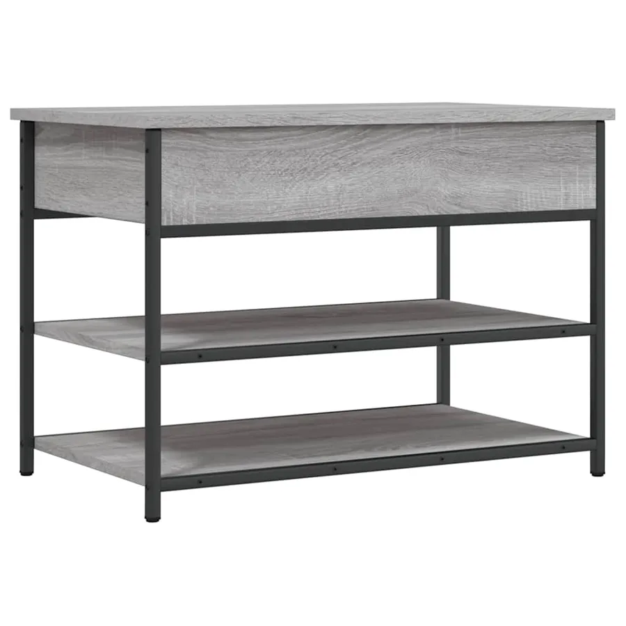 Banc à chaussures sonoma gris 70x42,5x50 cm bois d'ingénierie - 2