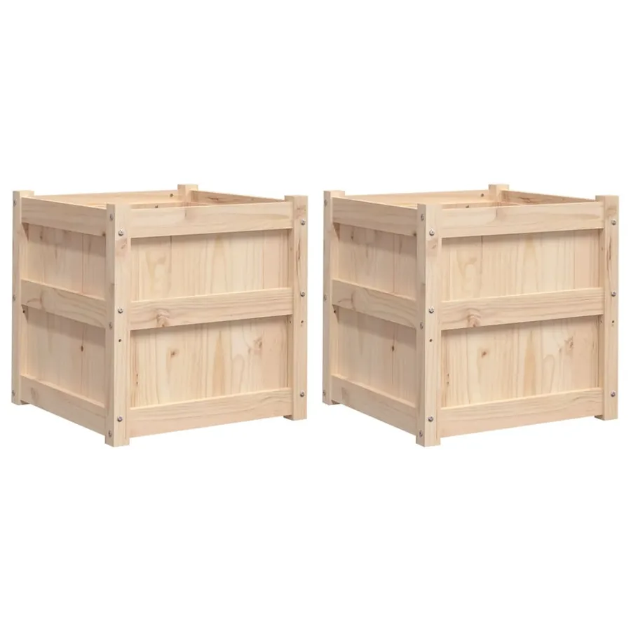 Jardinières 2 pcs bois de pin massif - 2