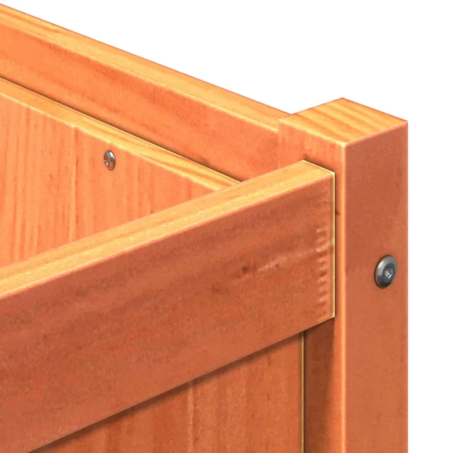 Jardinière cire marron 180x50x50 cm bois de pin massif - 9
