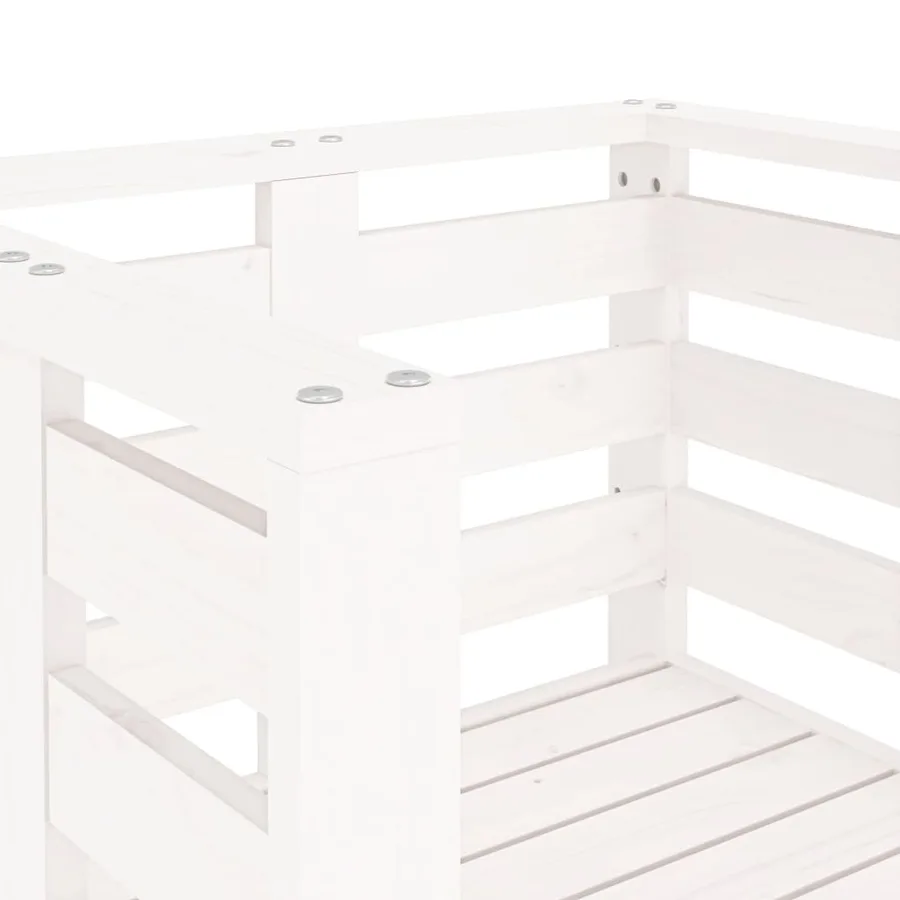 Chaises de jardin lot de 2 blanc 61,5x53x71 cm bois pin massif - 8