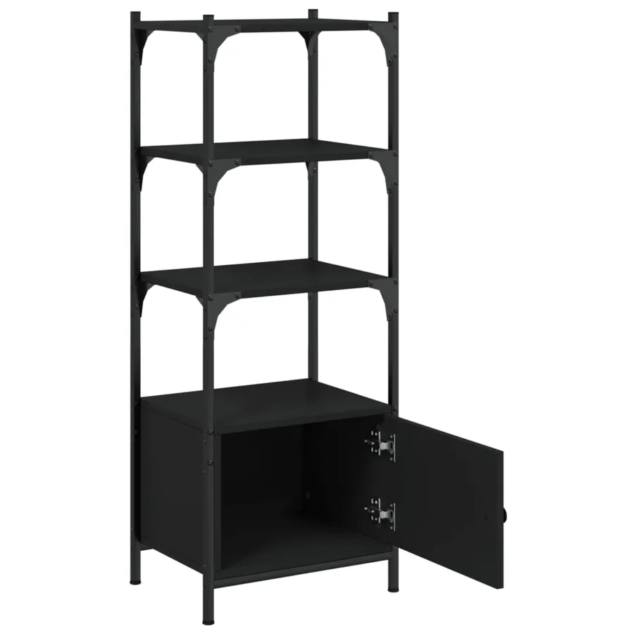 Bibliothèque à 3 niveaux noir 41x30x109,5 cm bois d'ingénierie - 5