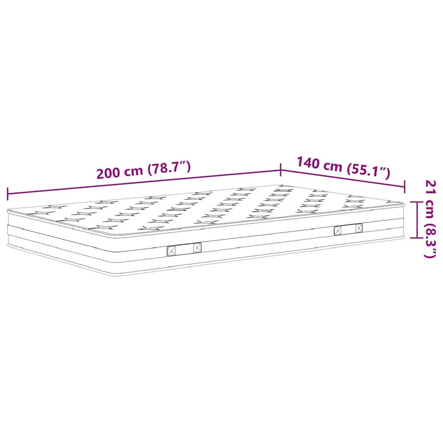 Matelas à ressorts bonnell moyen 140x200 cm - 7