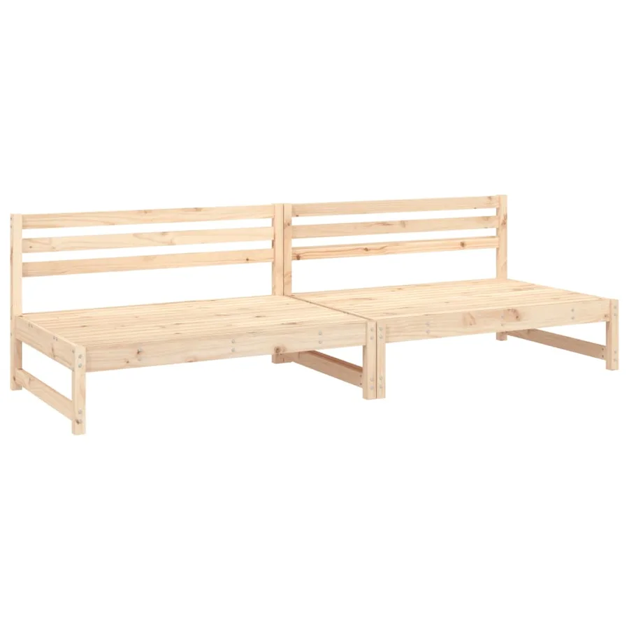 Canapés centraux de jardin 2 pcs 120x80 cm bois de pin massif - 2