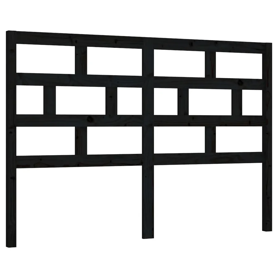 Tête de lit Noir 126x4x100 cm Bois massif de pin - 2