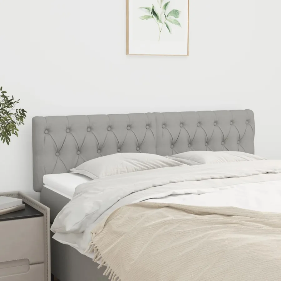 Têtes de lit Gris clair 160x7x78/88 cm Tissu