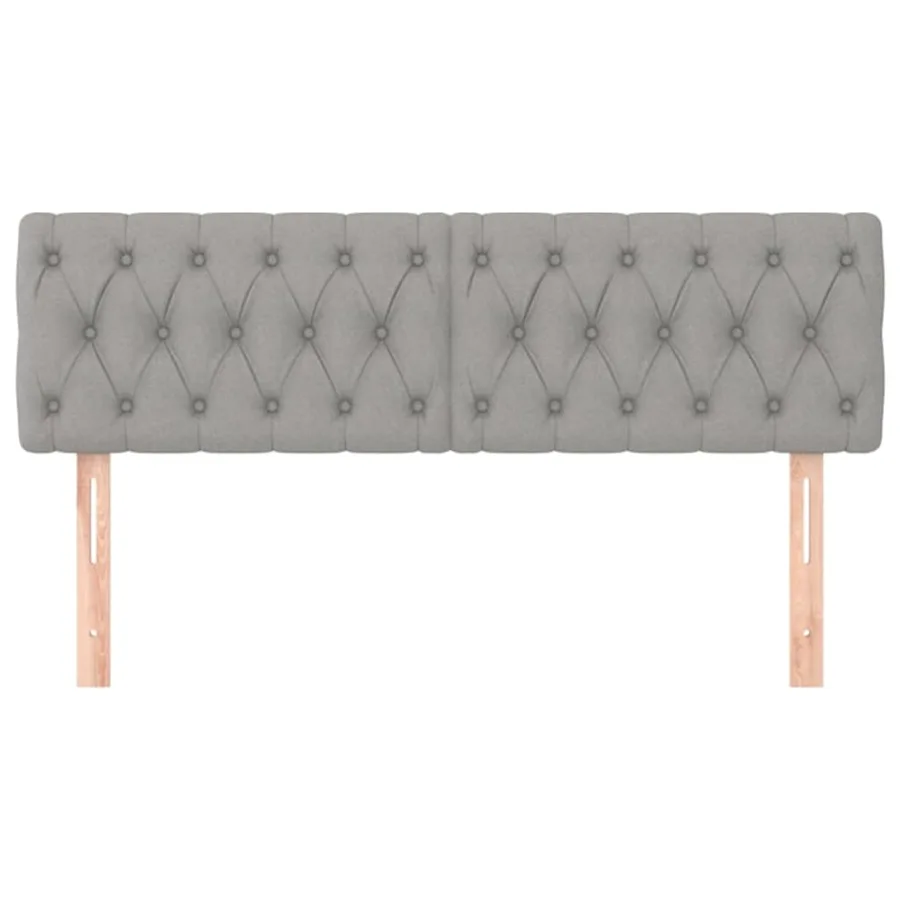 Têtes de lit Gris clair 160x7x78/88 cm Tissu - 3