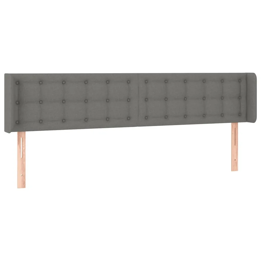 Tête de lit à LED Gris foncé 163x16x78/88 cm Tissu - 3