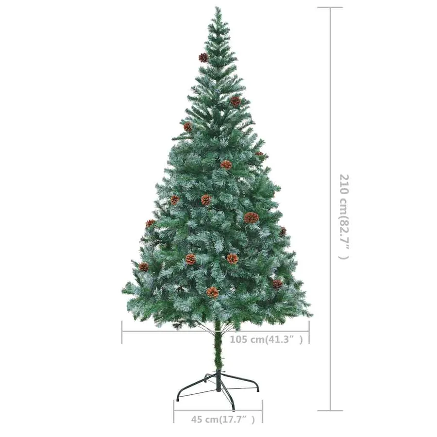 Arbre de Noël artificiel avec pommes de pin 210 cm - 7
