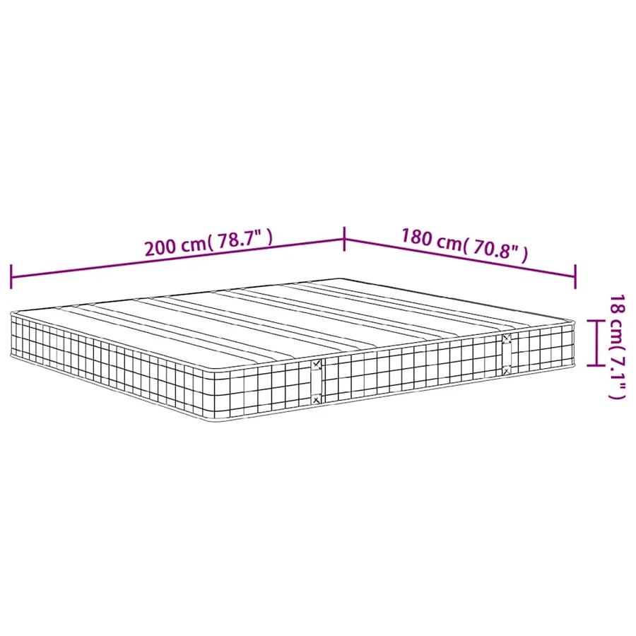 Matelas à ressorts bonnell moyen 180x200 cm - 7