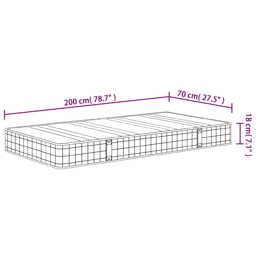 Matelas à ressorts bonnell moyen 70x200 cm - 9