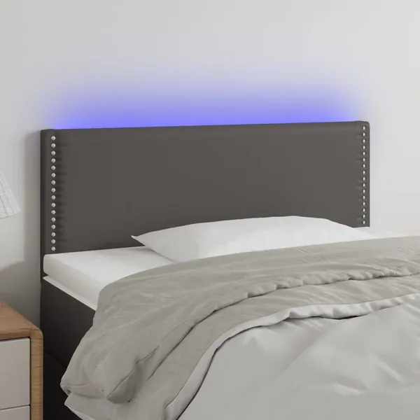 Tête de lit à LED Gris 80x5x78/88 cm Similicuir