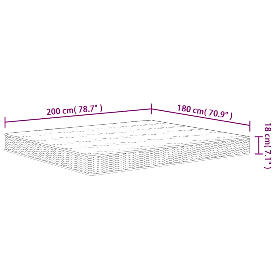 Matelas à ressorts bonnell moyen 180x200 cm - 7