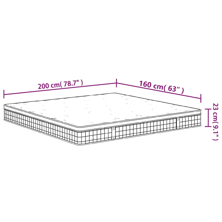 Matelas à ressorts bonnell moyen 160x200 cm - 7