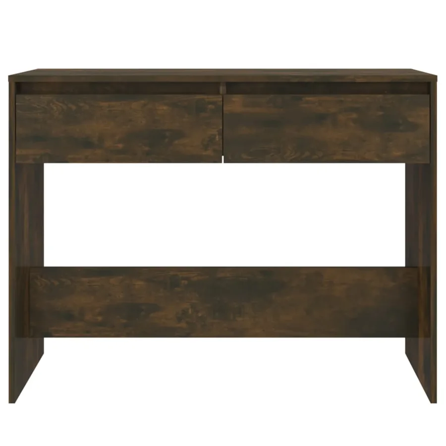 Table console chêne fumé 100x35x76,5 cm bois d'ingénierie - 5