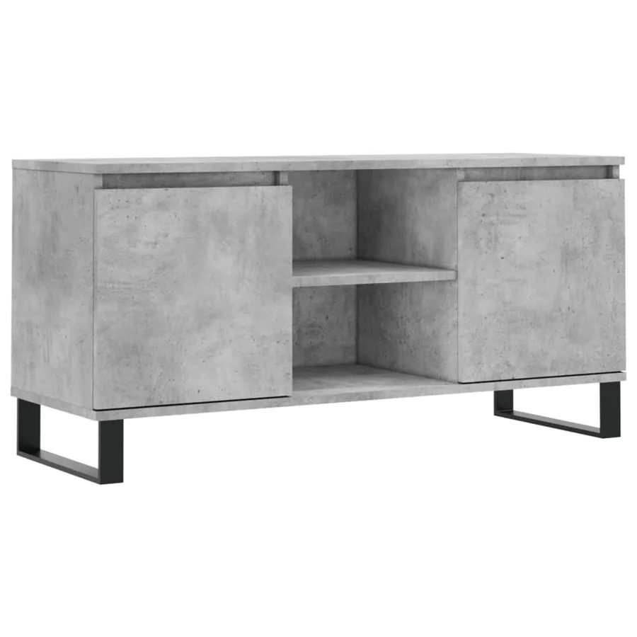 Meuble TV gris béton 104x35x50 cm bois d'ingénierie - 2