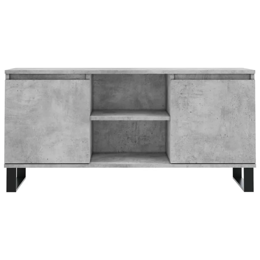 Meuble TV gris béton 104x35x50 cm bois d'ingénierie - 5