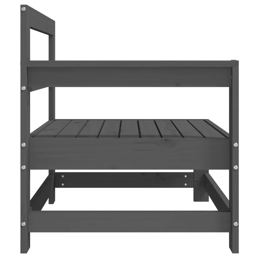 Canapés d'angle de jardin 2 pcs gris bois de pin massif - 6