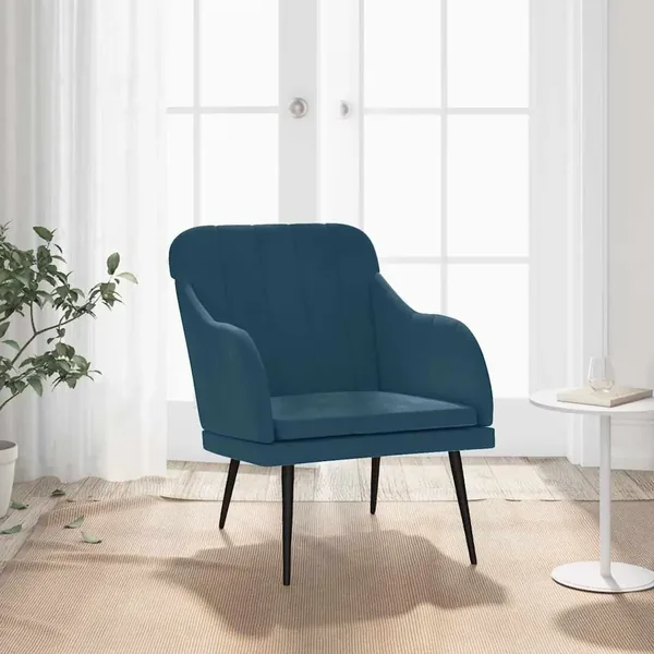 Fauteuil Bleu 63x76x80 cm Velours